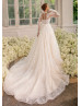 Ivory Beaded Lace Tulle Sparkly Stunning Wedding Dress